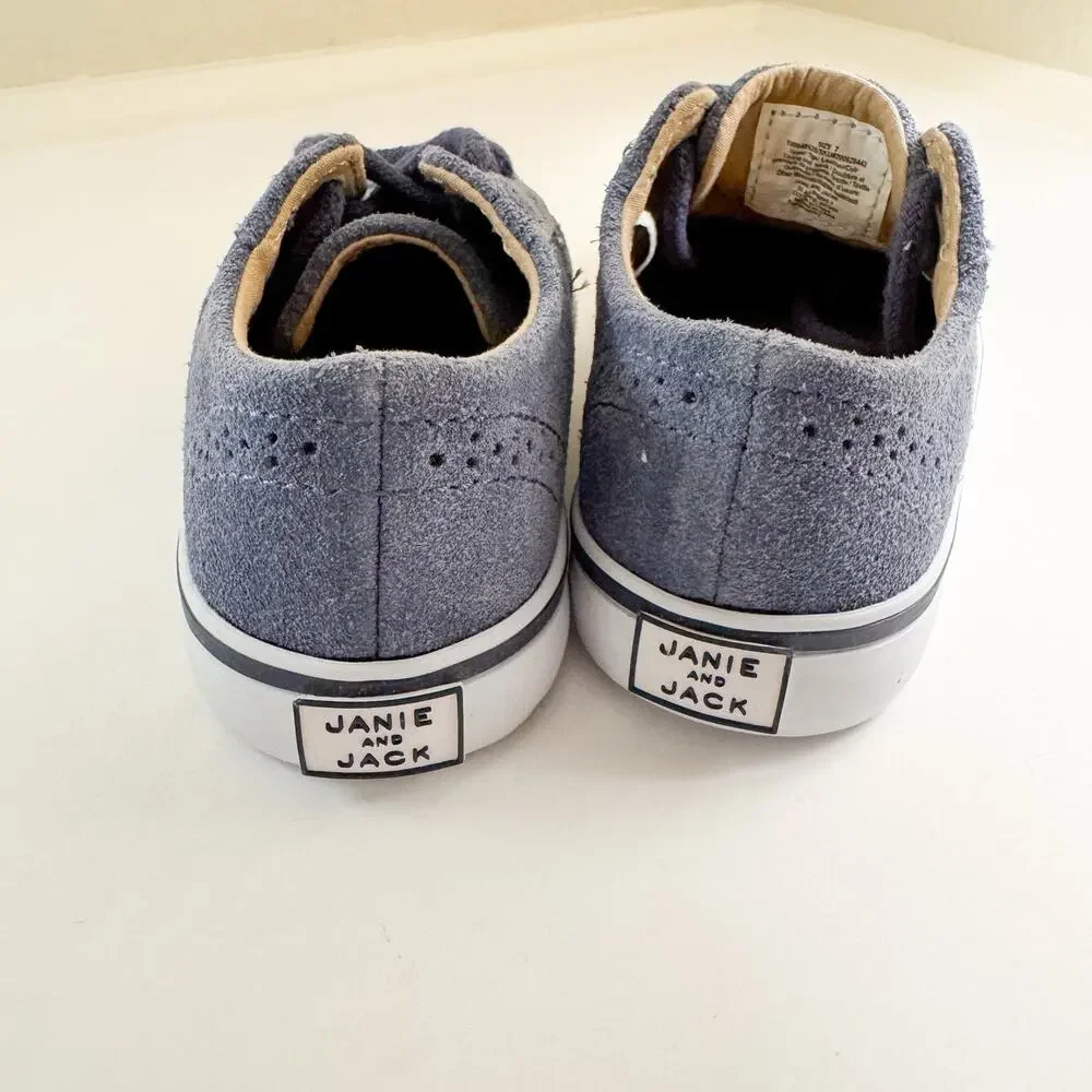 Janie and Jack Suede Wingtip Sneaker Size 7 Vintage‎ Indigo Boys Shoes